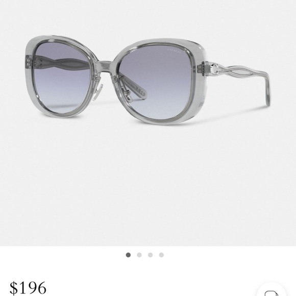 NWT: Coach Embedded Signature Blue Round Sunglasses - Picture 2 of 5